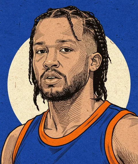 Illustrated portrait of Jalen Brunson