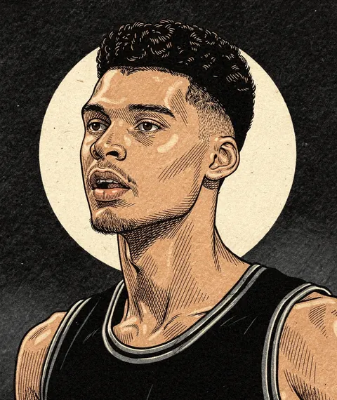 Illustrated portrait of Victor Wembanyama