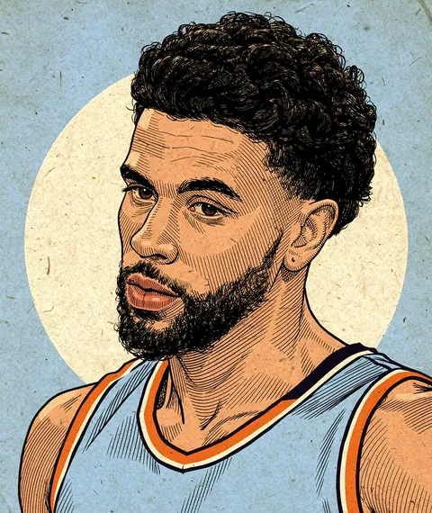 Illustrated portrait of Ajay Mitchell